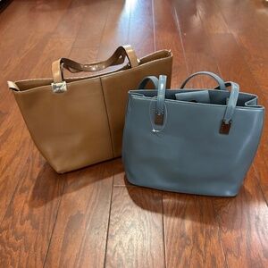 Lot of 2 Leather Bags Jones M.Rossini Italian nwt blue brown tan luxury